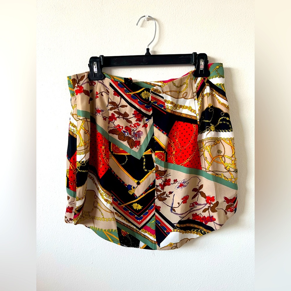 Patterned Trendy Mini Skirt Fashion Nova Size XL-L